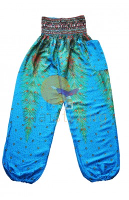 Pantalon de yoga plume de paon turquoise