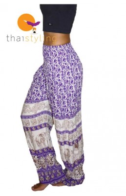 Pantalon de yoga ultra confortable au motif d' éléphant beauté mauve