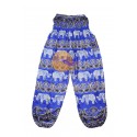 Blue cheerful elephant yoga pants