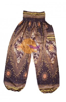 Pantalon de yoga ultra confortable au motif paisley brun