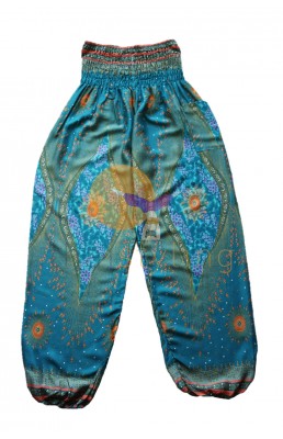 Pantalon de yoga ultra confortable au motif paisley turquoise