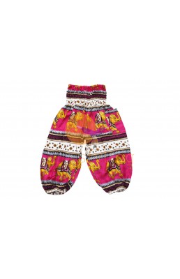 Pantalon de yoga ultra confortable au motif d'éléphant enfant joyeux rose