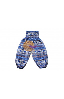 Pantalon de yoga ultra confortable au motif d'éléphant enfant joyeux bleu