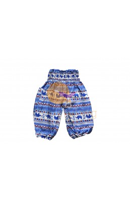 Pantalon de yoga ultra confortable au motif d'éléphant enfant joyeux bleu