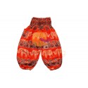 Pantalon de yoga éléphant enfant rayé orange joyeux
