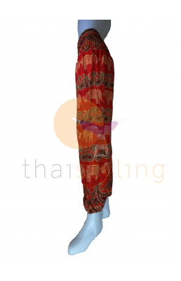 Pantalon de yoga ultra confortable au motif d' éléphant rayé rouge joyeux