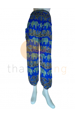 Pantalon de yoga éléphant bleu