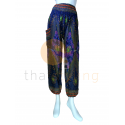Pantalon de yoga paisley bleu foncé
