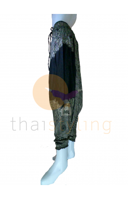 Pantalon de yoga fleur noir aladdin