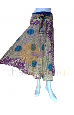 Purple Cream Flower behemian skirt