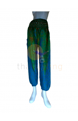 Pantalon de yoga plume de paon Turquoise