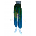 Turquoise peacock yoga pants