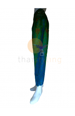 Turquoise peacock yoga pants